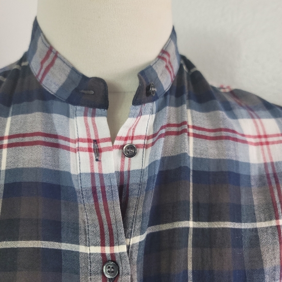 MADEWELL WHEATON PLAID POPOVER RED/WHITE/BLACK WOMEN'S SHIRT SIZE SMALL - Picture 14 of 16